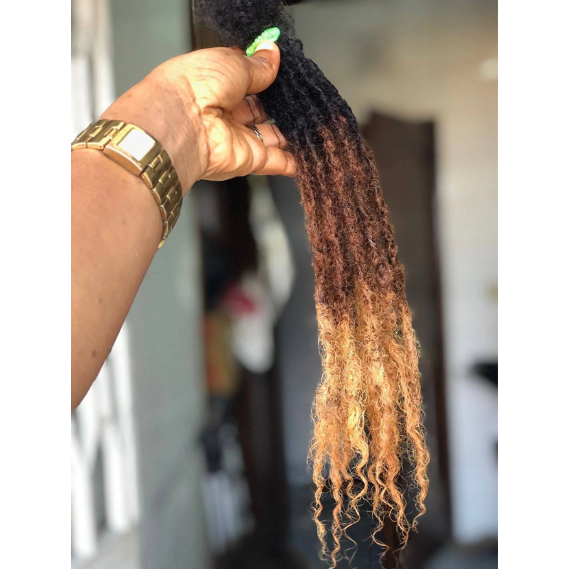 10 locs Bundle, 100% Human Hair Dreadlock Extensions with Honey Tips I -  Eazynappy