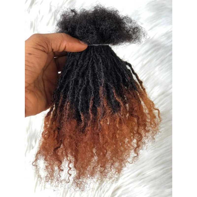 Bundle of 50 Anwi Mini Textured Locs Made From 100% Human Hair Size 0.3 cm