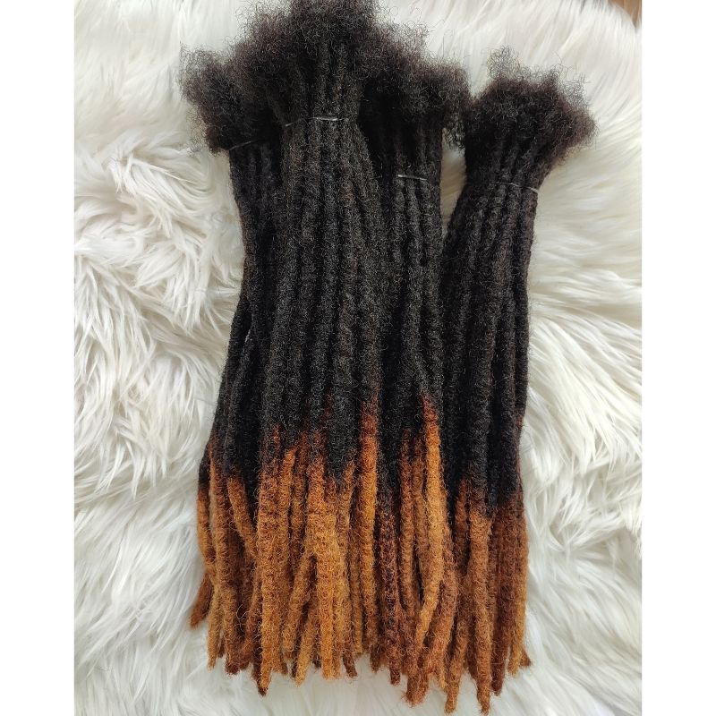 30 locs Bundle, 100% Human Hair Dreadlock Extensions with Honey Tips In X-Small to Small Sizes with 6 to 14 inches in Multiple Colors