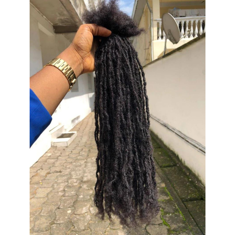 Bundle of 50 Anwi Mini Textured Locs Made From 100% Human Hair Size 0.3 cm