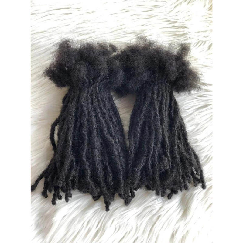 Bundle of 50 Interlocd 100% Human Hair Sizes 0.6cm - 0.7cm, Anwi Textured Locs