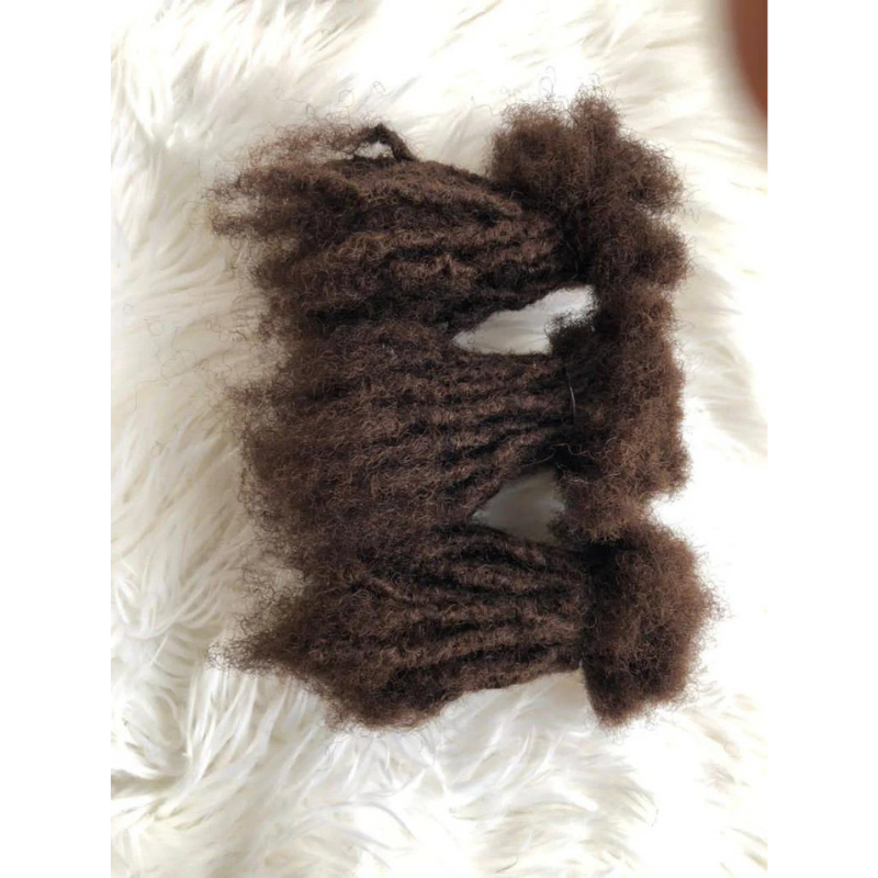 Bundle of 50 Interlocd 100% Human Hair Sizes 0.6cm - 0.7cm, Anwi Textured Locs