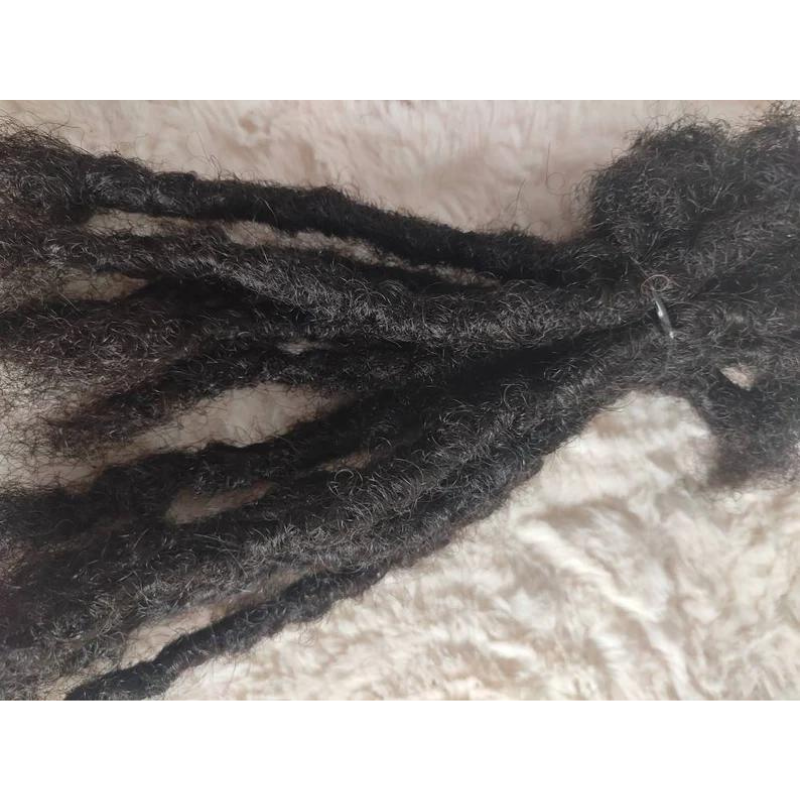 Bundle of 100 Interlocd 100% Human Hair Sizes 0.8 cm - 1.0 cm, Anwi Textured Locs