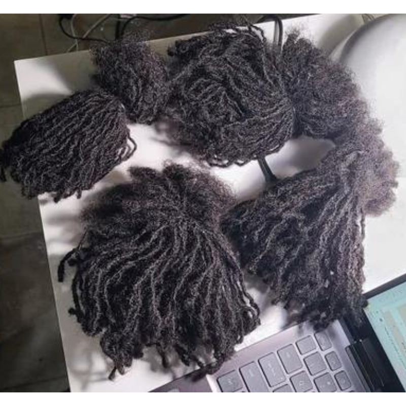 Bundle of 100 Micro-locs Made From 100% Human Hair Sizes 0.3 cm, Anwi Mini Textured Locs