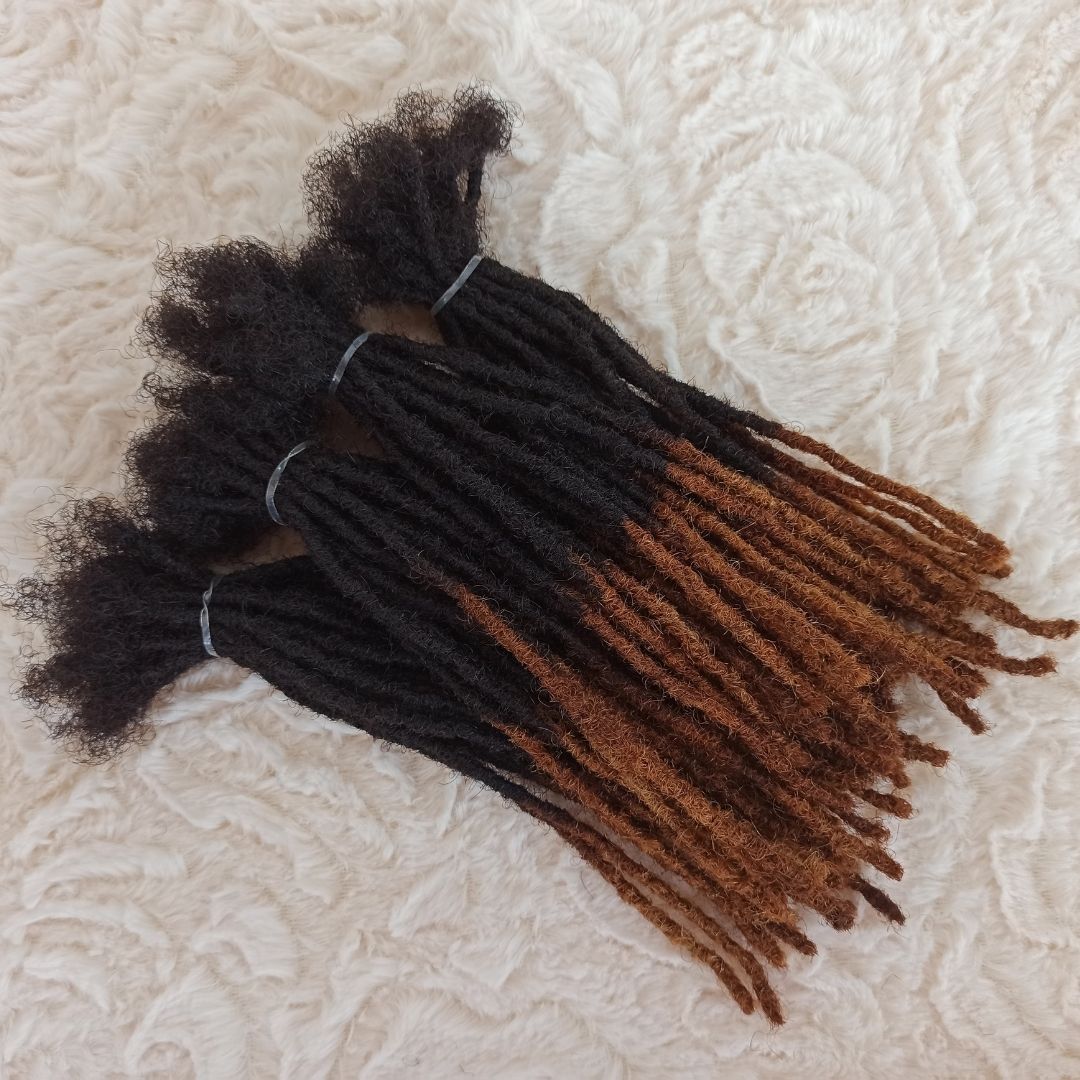 10 locs Bundle,100% Human Hair Dreadlock Extensions with Honey Tips In X-Small to Small Sizes with 16 to 30 inches in Multiple Colors