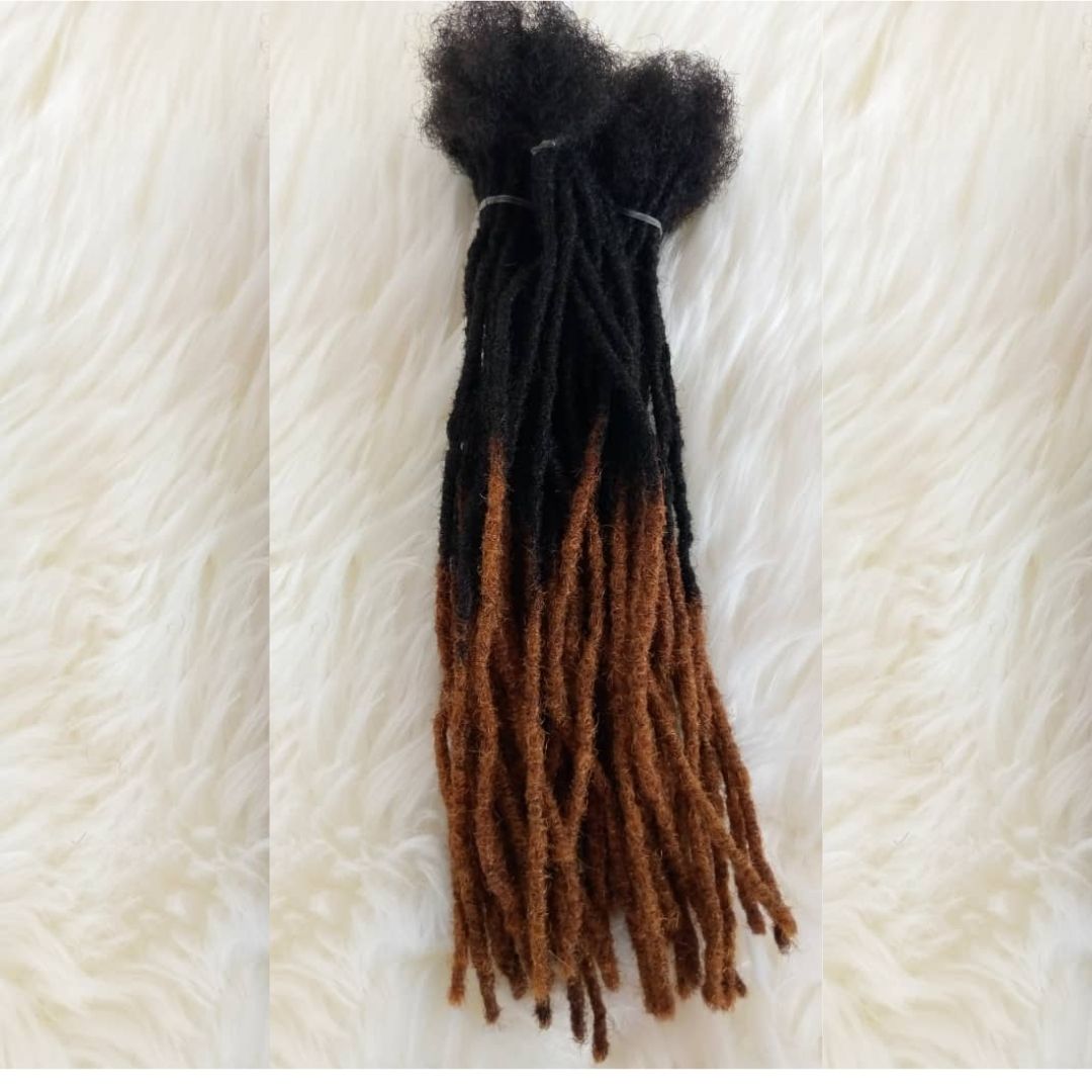 30 locs Bundle,100% Human Hair Dreadlock Extensions with Honey Tips In X-Small to Small Sizes with 16 to 30 inches in Multiple Colors