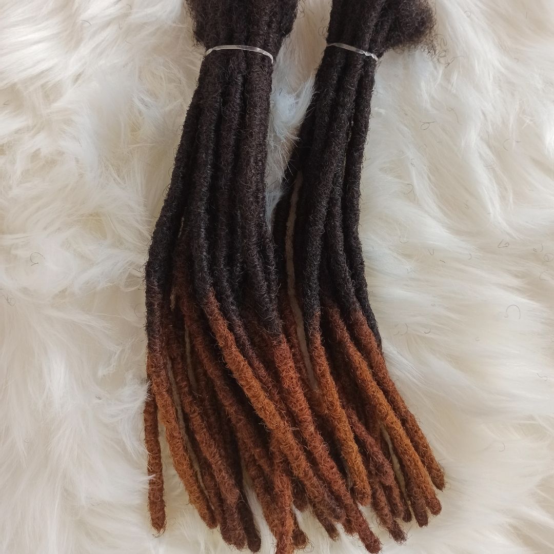 50 locs Bundle, 100% Human Hair Dreadlock Extensions with Honey Tips In Medium to Large Sizes with 3 to 20 inches in Multiple Colors