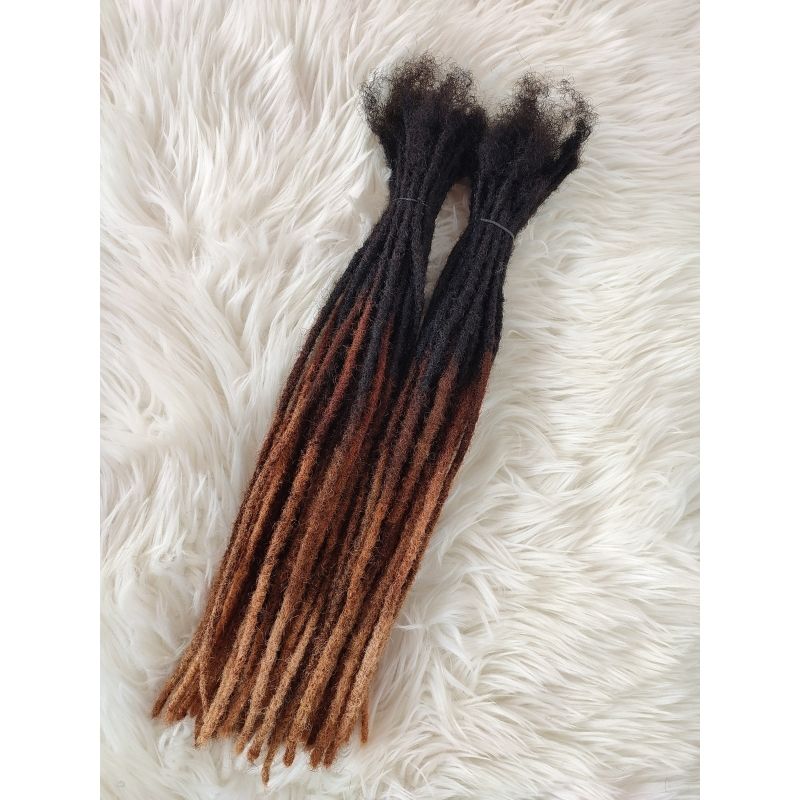 40 Locs Bundle, 100% Human Hair THREE TONE Dreadlock Extensions In X-Small to Small Sizes With 6 to 16 Inches Length